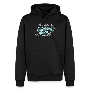 Bouldern - Männer Premium Bio Hoodie - Schwarz - Vorne - Nico (187cm)