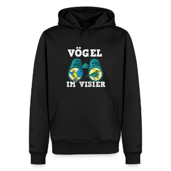 Vögel beobachten Fernglas Vogel Vogelkunde - Männer Premium Bio Hoodie - Schwarz - Vorne - Nico (187cm)