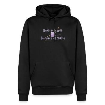 Stricken - Männer Premium Bio Hoodie - Schwarz - Vorne - Nico (187cm)