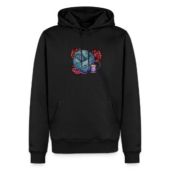 Tricoter - Sweat à capuche Premium bio Homme - noir - Devant - Nico (187cm)