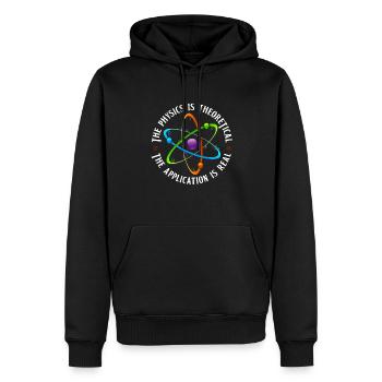 Physicien physicien - Sweat à capuche Premium bio Homme - noir - Devant - Nico (187cm)