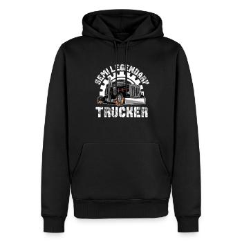 Chauffeur de camion Chauffeur de camion Chauffeur de camion Camionneur - Sweat à capuche Premium bio Homme - noir - Devant - Nico (187cm)