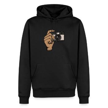 Photographe Photographie Appareil Photo - Sweat à capuche Premium bio Homme - noir - Devant - Nico (187cm)