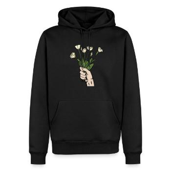 Fleuriste Fleuriste - Sweat à capuche Premium bio Homme - noir - Devant - Nico (187cm)