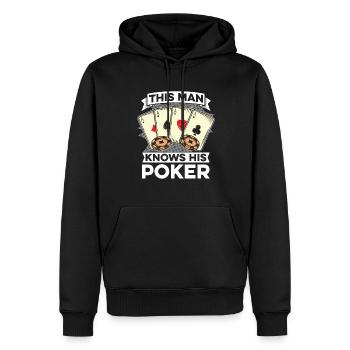Poker Pokerspieler Texas Holdem - Männer Premium Bio Hoodie - Schwarz - Vorne - Nico (187cm)