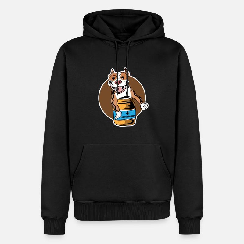 Antidépresseurs Dépression Chiens Chiens - Sweat à capuche Premium bio Homme - noir