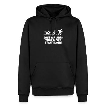 Triathlon - Männer Premium Bio Hoodie - Schwarz - Vorne - Nico (187cm)