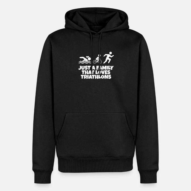 Triathlon - Männer Premium Bio Hoodie - Schwarz