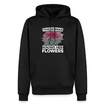Fleuriste Fleuriste - Sweat à capuche Premium bio Homme - noir - Devant - Nico (187cm)