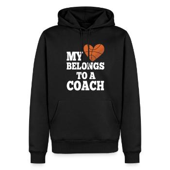 Basketballtrainer Entraîneur de basket-ball - Sweat à capuche Premium bio Homme - noir - Devant - Nico (187cm)