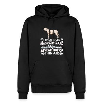 Chien-loup irlandais - Sweat à capuche Premium bio Homme - noir - Devant - Nico (187cm)