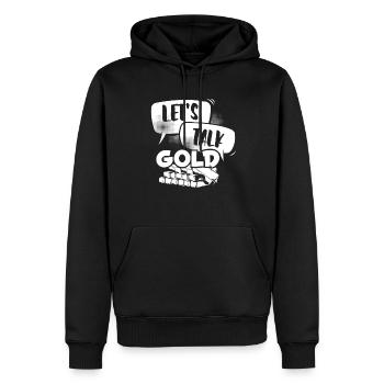 Mines d’or - Sweat à capuche Premium bio Homme - noir - Devant - Nico (187cm)