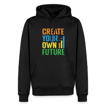 Motivation Eigener Weg Finanzielle Freiheit - Männer Premium Bio Hoodie - Schwarz - Vorne - Nico (187cm)