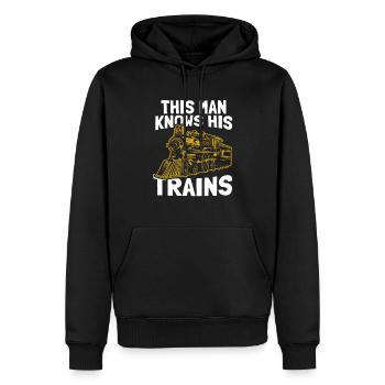 Railway Railway Train Train Train Driver - Men’s Premium Organic Hoodie - black - Front - Nico (187cm)