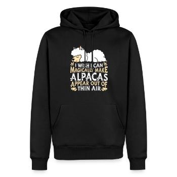 Alpaka - Männer Premium Bio Hoodie - Schwarz - Vorne - Nico (187cm)