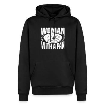 Mine d’or minière - Sweat à capuche Premium bio Homme - noir - Devant - Nico (187cm)