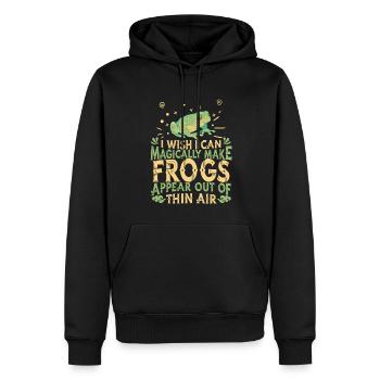 Grenouille Grenouille Amphibien - Sweat à capuche Premium bio Homme - noir - Devant - Nico (187cm)