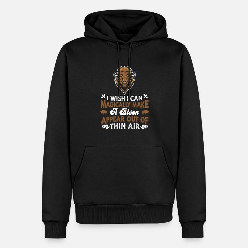 Bison d’Amérique Buffalo - Sweat à capuche Premium bio Homme - noir