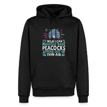 Pfau Vogel - Männer Premium Bio Hoodie - Schwarz - Vorne - Nico (187cm)