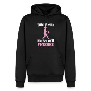 Frisbee - Männer Premium Bio Hoodie - Schwarz - Vorne - Nico (187cm)