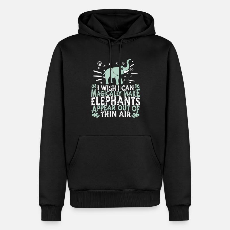 Éléphant - Sweat à capuche Premium bio Homme - noir