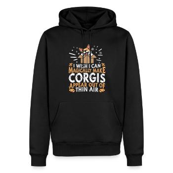 Corgi Hund - Männer Premium Bio Hoodie - Schwarz - Vorne - Nico (187cm)