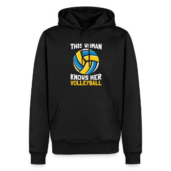 Volleyball Volleyball de plage - Sweat à capuche Premium bio Homme - noir - Devant - Nico (187cm)