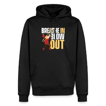 Posaune - Männer Premium Bio Hoodie - Schwarz - Vorne - Nico (187cm)