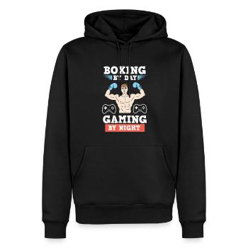 Boxen Boxer Kampfsport Boxring Gamer Zocker - Männer Premium Bio Hoodie - Schwarz - Vorne - Nico (187cm)