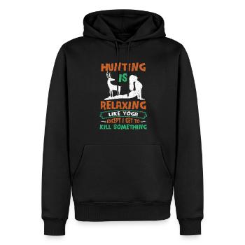 Chasse Chasse Chasseur Fusil Tir Chasse Chasse - Sweat à capuche Premium bio Homme - noir - Devant - Nico (187cm)