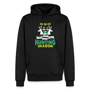 Chasse Chasse Chasseur Fusil Tir Chasse Chasse - Sweat à capuche Premium bio Homme - noir - Devant - Nico (187cm)