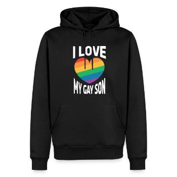 Gay Gay Gay Lesbienne LGBT - Sweat à capuche Premium bio Homme - noir - Devant - Nico (187cm)