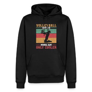 Volley-ball Volleyeurs Terrain de volley-ball - Sweat à capuche Premium bio Homme - noir - Devant - Nico (187cm)