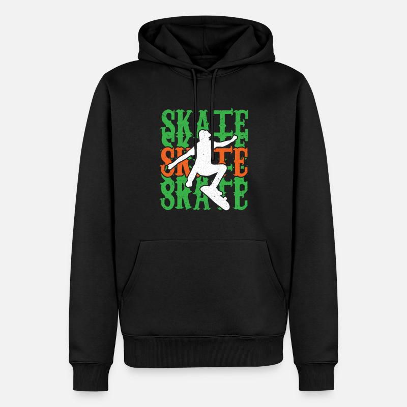 Skateboard Skateboard Skateboarder Patinage - Sweat à capuche Premium bio Homme - noir