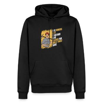 Goldbergbau Goldmine - Männer Premium Bio Hoodie - Schwarz - Vorne - Nico (187cm)