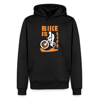 Cyclistes Cyclistes Cyclistes - Sweat à capuche Premium bio Homme - noir - Devant - Nico (187cm)