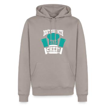 Cook -starred chef Gastro Restaurant - Men’s Premium Organic Hoodie - taupe - Front - Nico (187cm)