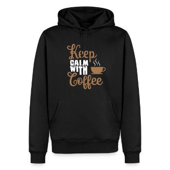 Café Amis Buveurs de café Boire du café - Sweat à capuche Premium bio Homme - noir - Devant - Nico (187cm)