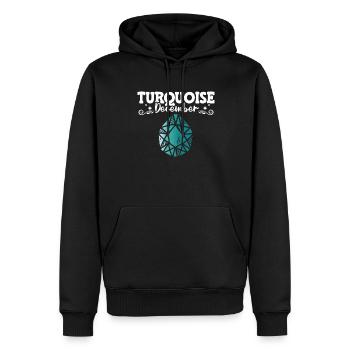 Pierres précieuses - Sweat à capuche Premium bio Homme - noir - Devant - Nico (187cm)