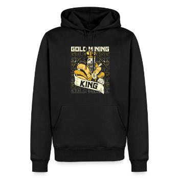 Mine d’or minière - Sweat à capuche Premium bio Homme - noir - Devant - Nico (187cm)