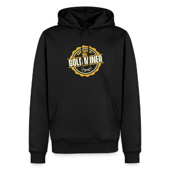 Goldbergbau Goldmine - Männer Premium Bio Hoodie - Schwarz - Vorne - Nico (187cm)