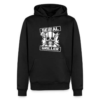 Grill grill maître BBQ - Sweat à capuche Premium bio Homme - noir - Devant - Nico (187cm)