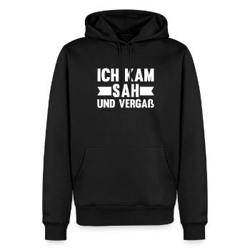 Sarkusmus Spruch Schwarzer Humor Lustiges Ironie - Männer Premium Bio Hoodie - Schwarz - Vorne - Nico (187cm)