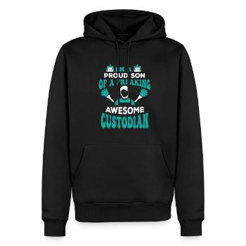 Gardien Gardien Facility Management - Sweat à capuche Premium bio Homme - noir - Devant - Nico (187cm)