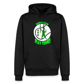 Raquette de tennis Tennis Ball Joueur de tennis - Sweat à capuche Premium bio Homme - noir - Devant - Nico (187cm)