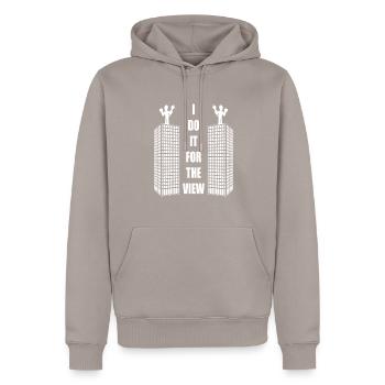 Électricien Ingénieur électricien Technicien en électronique - Sweat à capuche Premium bio Homme - taupe - Devant - Nico (187cm)