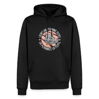 Chinchilla - Sweat à capuche Premium bio Homme - noir - Devant - Nico (187cm)