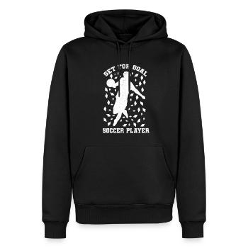 Joueur de football Football Football - Sweat à capuche Premium bio Homme - noir - Devant - Nico (187cm)