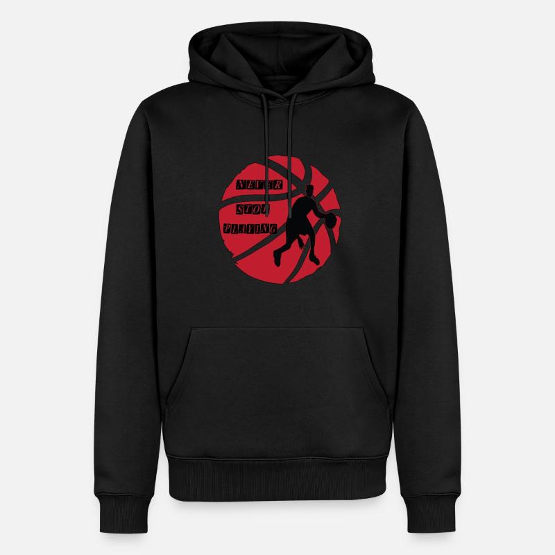 Basketteur basketteur hoop throw dunken - Sweat à capuche Premium bio Homme - noir