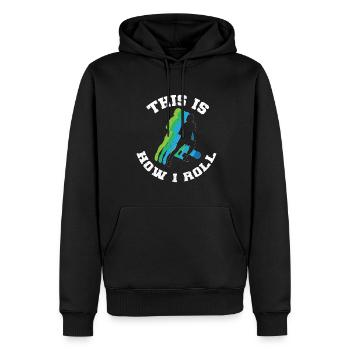 Joueur de football Footballeur Football - Sweat à capuche Premium bio Homme - noir - Devant - Nico (187cm)